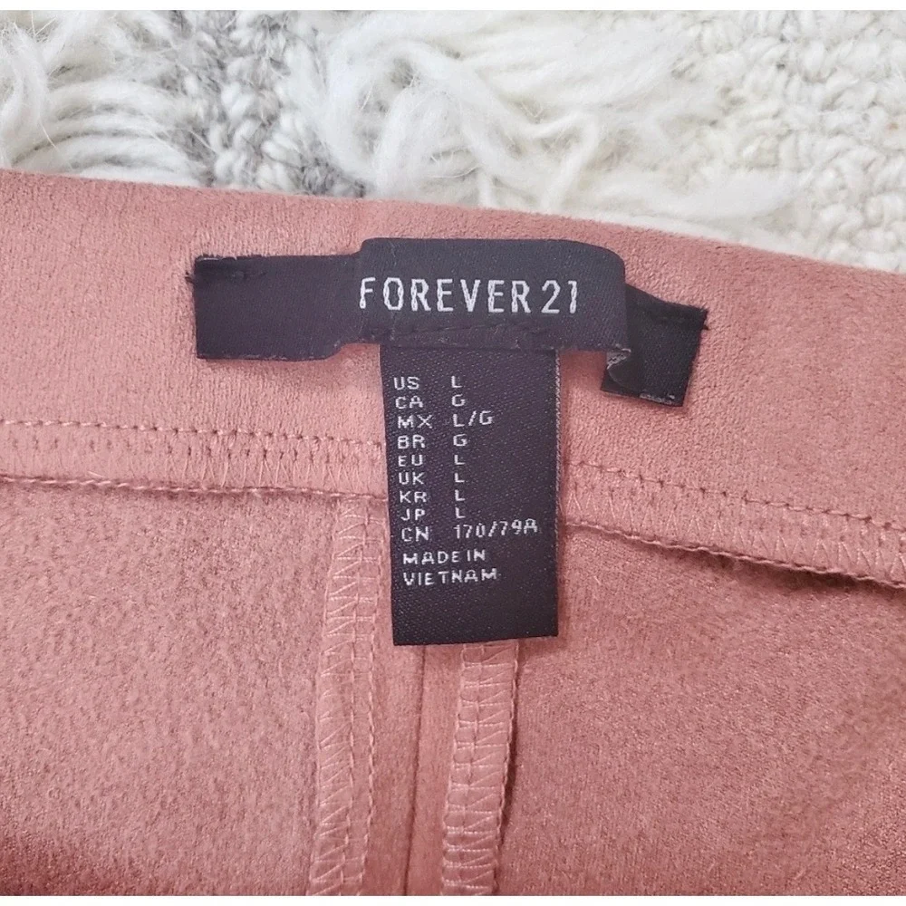 Dusty Rose Faux Suede Button Front Mini Skirt Size Large